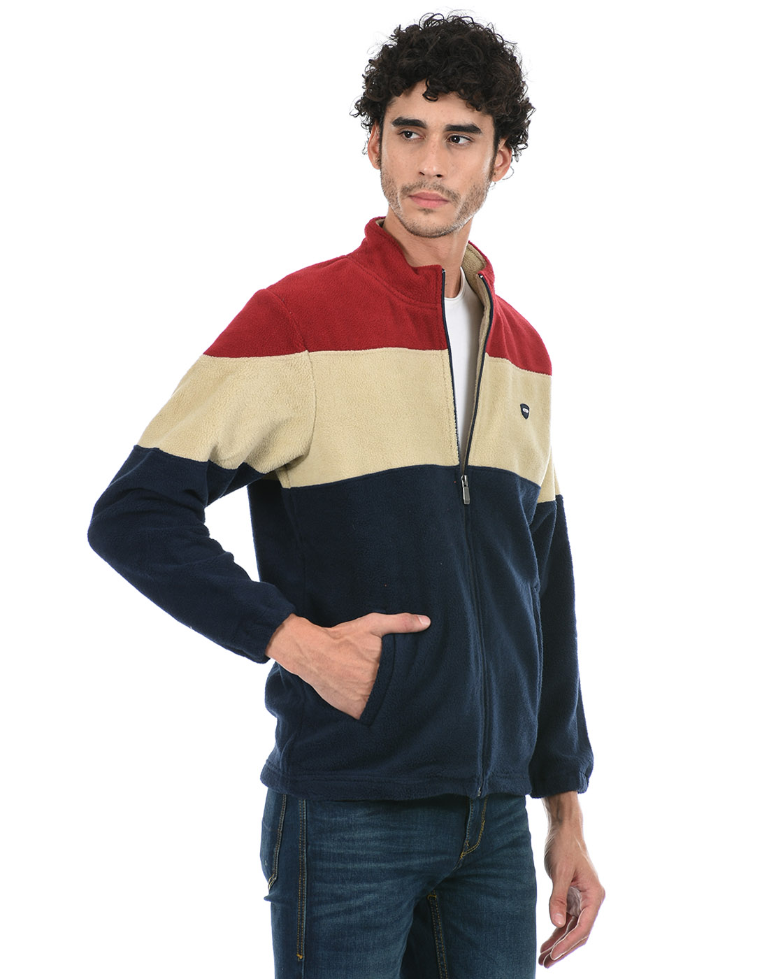 Cloak & Decker by Monte Carlo Men Color Block Navy Sweatshirt